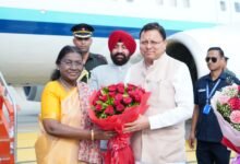 Governor and Chief Minister gave a warm welcome to President Draupadi Murmu on her arrival in Uttarakhand